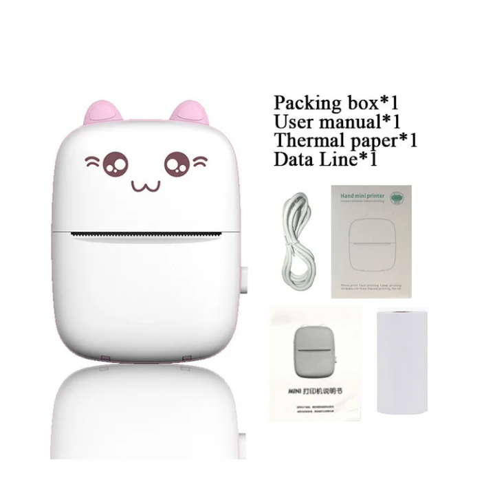 Mini imprimante portable de poche san fils, intelligente,sans encore, impression d'étiquette et de photos, papier thermique 57 mn - Cash Boutique