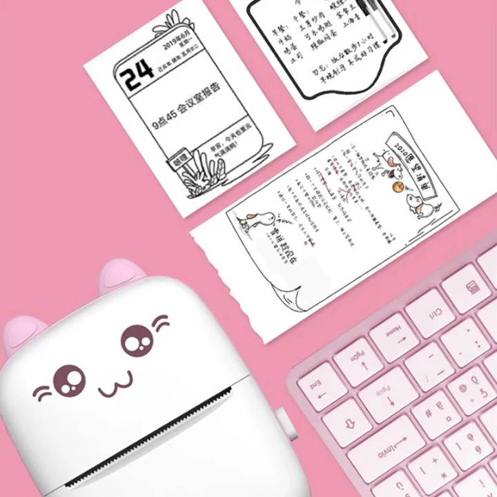 Mini imprimante portable de poche san fils, intelligente,sans encore, impression d'étiquette et de photos, papier thermique 57 mn - Cash Boutique